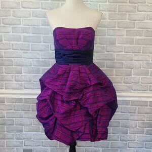 Flirt Y2K Style Bubble Prom Dress Purple Plaid Corset Back Costume Dance 10